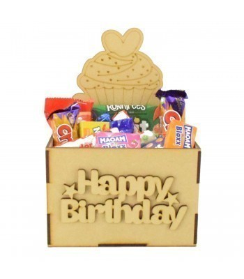 Laser Cut Birthday Hamper Treat Boxes - Cupcake